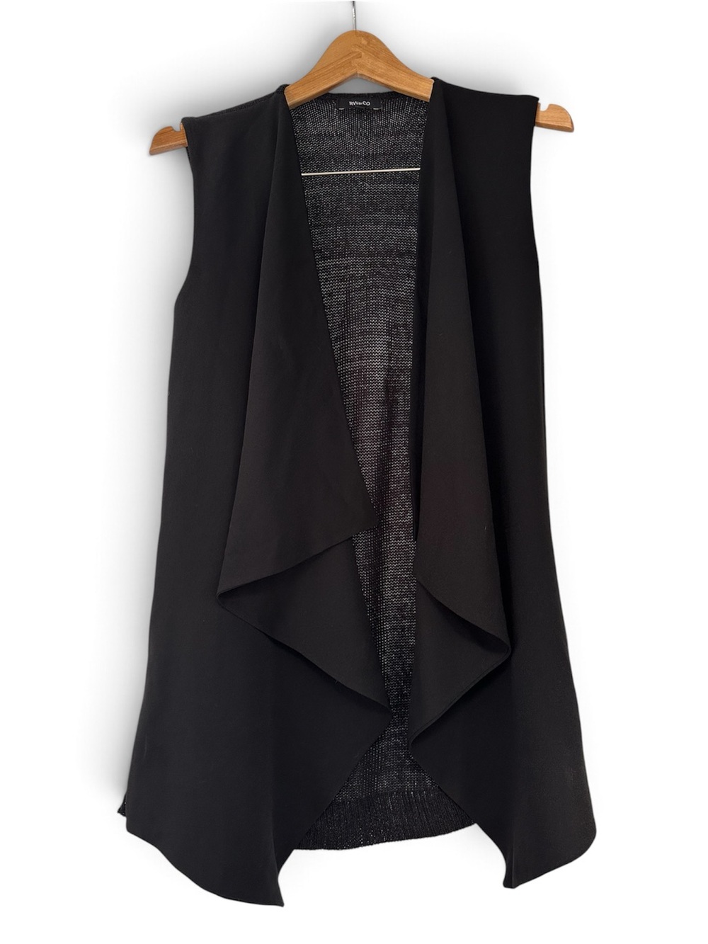 Black Sleeveless Draped Vest - RW&Co